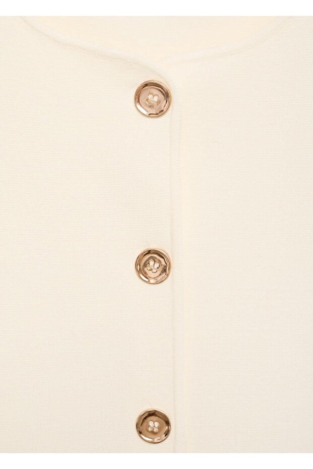 Düğmeli ince triko yelek - 8