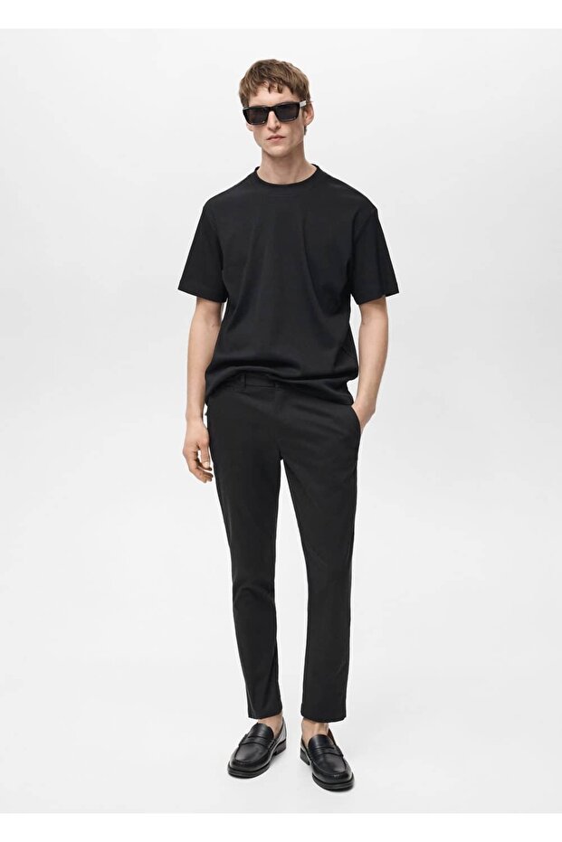 Daralan kısa paçalı chino pantolon - 2