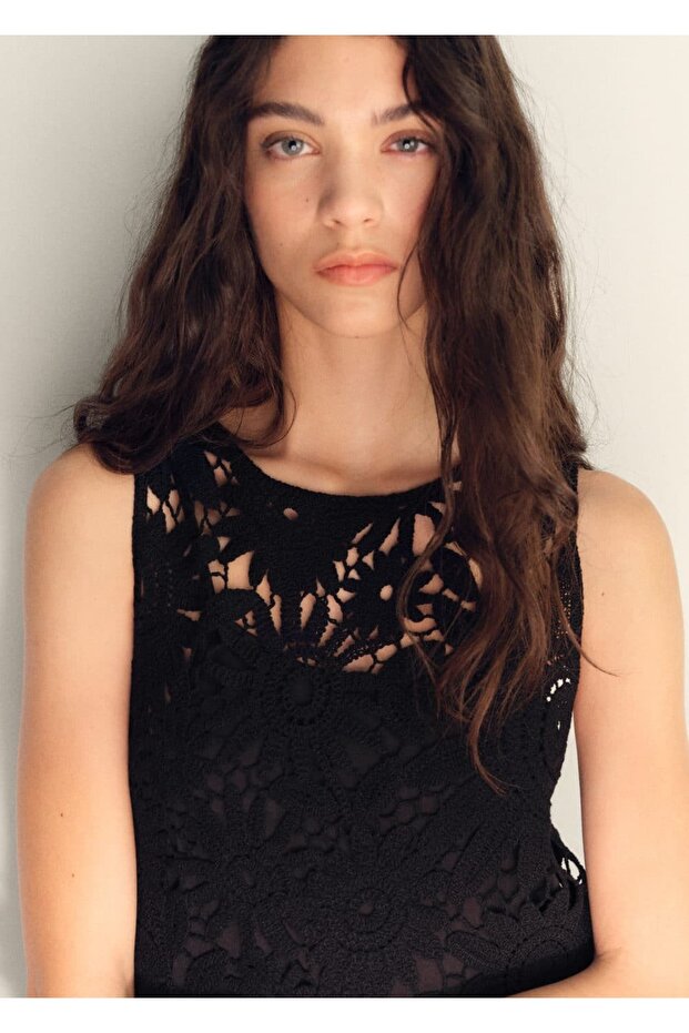 Dantel Kısa Elbise - 6