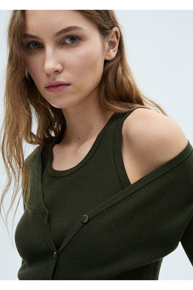 V yaka triko hırka - 5