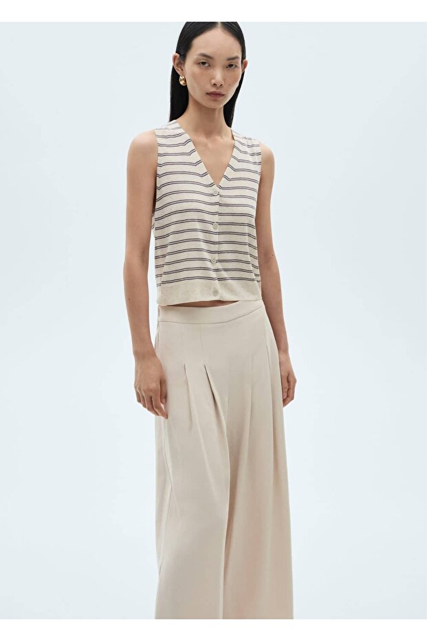 Wideleg Pileli Pantolon - 7