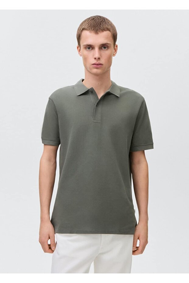 Pamuklu pike polo gömlek - 1