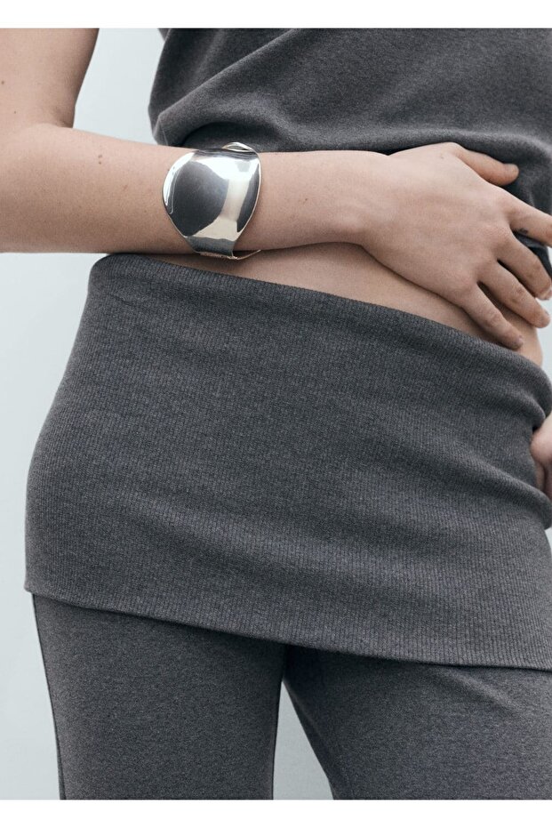 Beli kıvrık flared pantolon - 7