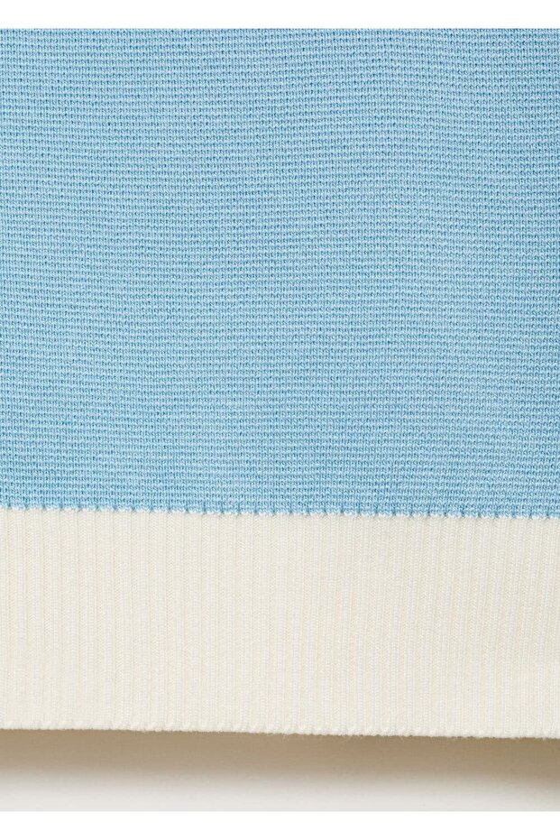 Kontrast şeritli triko yelek - 5