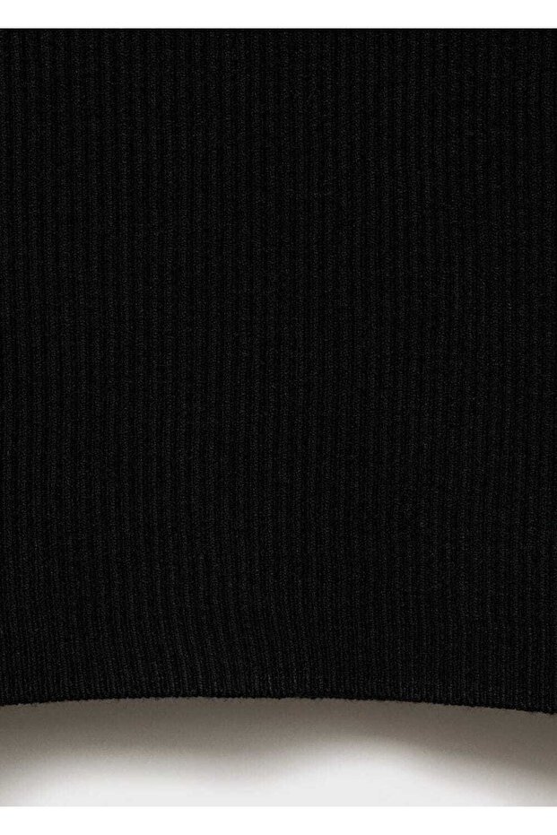 Kontrast süslemeli ribana bluz - 8