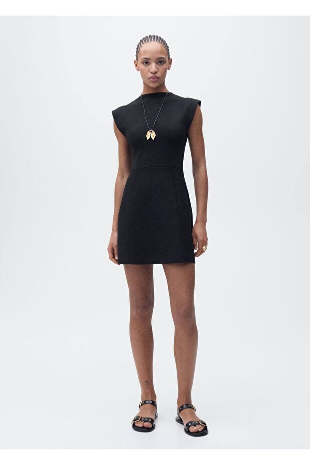 Kısa kloş triko elbise - 2