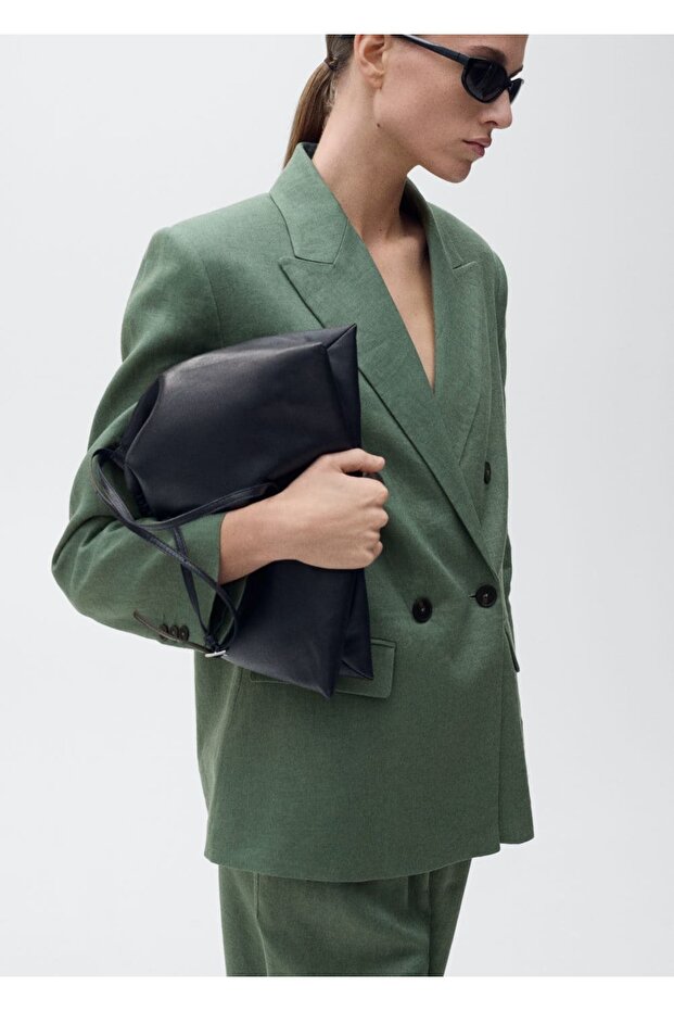 Keten blazer ceket - 1