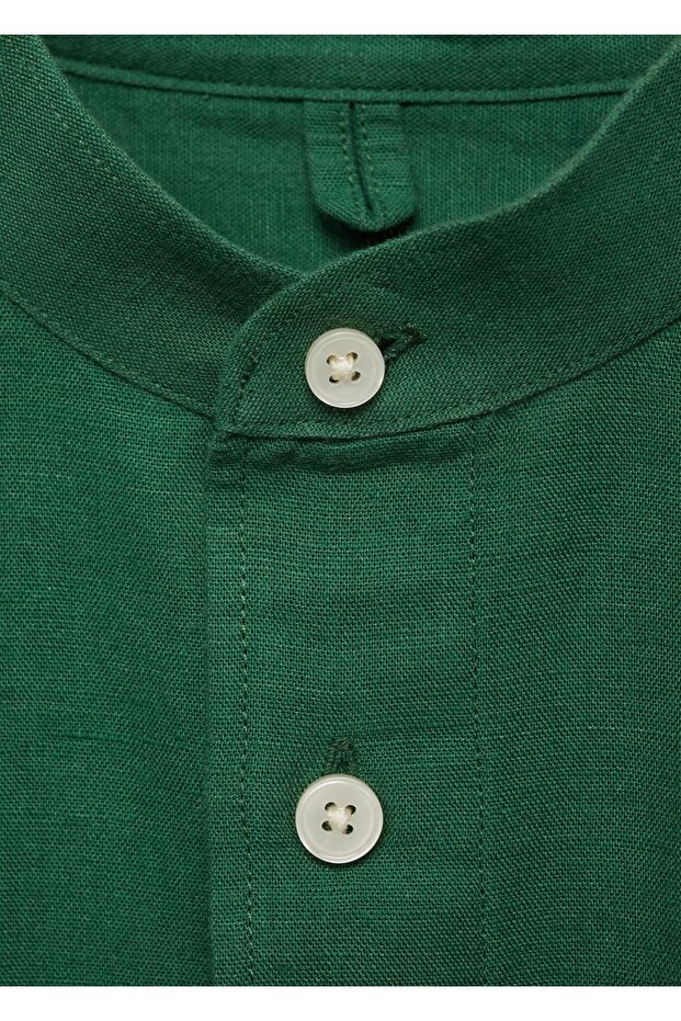 Hakim yaka keten gömlek - 7