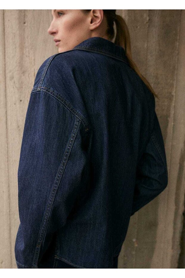 Pamuklu denim gömlek - 4