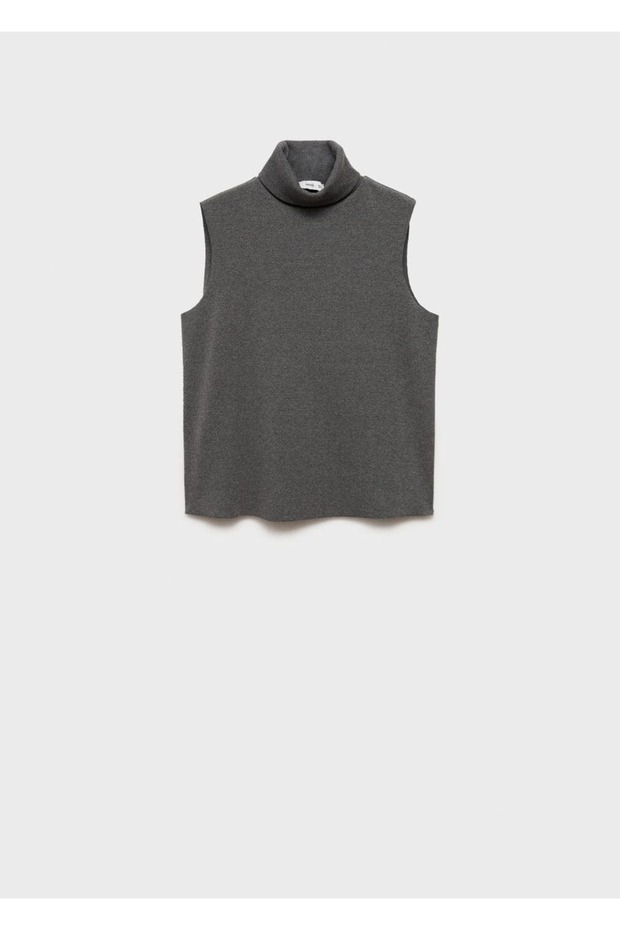 Ärmellose Bluse mit Rollkragen - 3