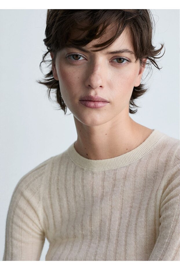 Yuvarlak yaka ribana kazak - 6