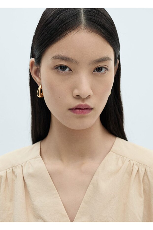 Baumwollbluse mit Raffdetails - 7