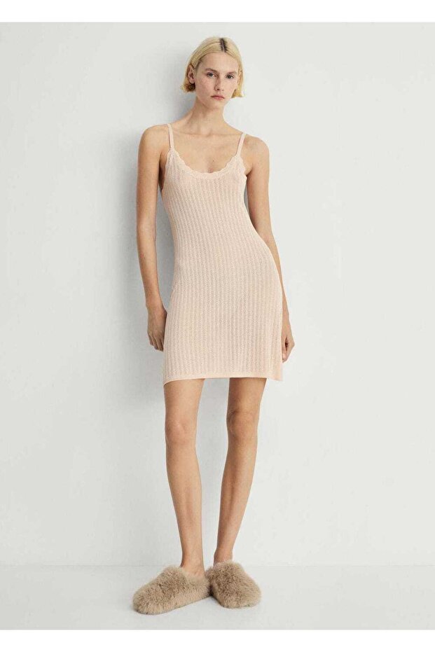 Ajur örgü detaylı gecelik - 2