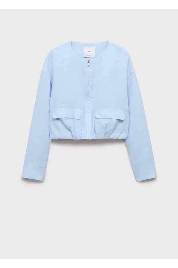 Cepli keten crop ceket - 3