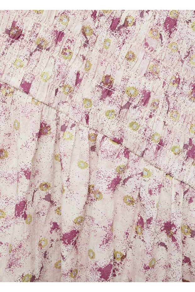 Desenli kısa elbise - 5