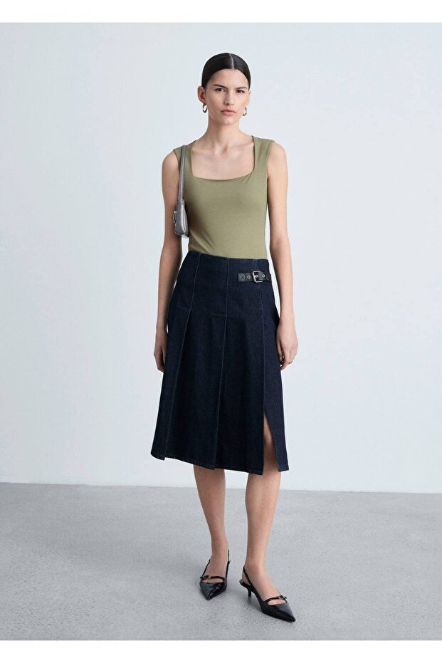 Kare yaka askılı bluz - 2