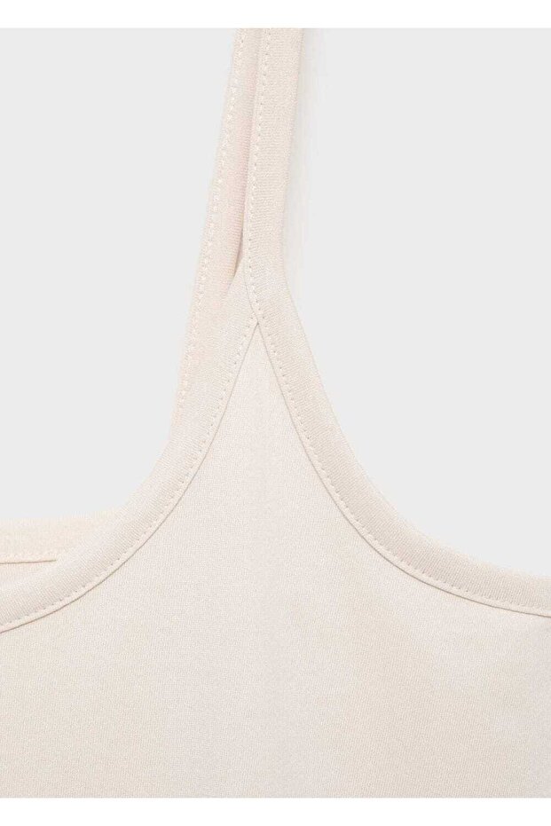 Askılı pamuklu düz tasarım gecelik - 5