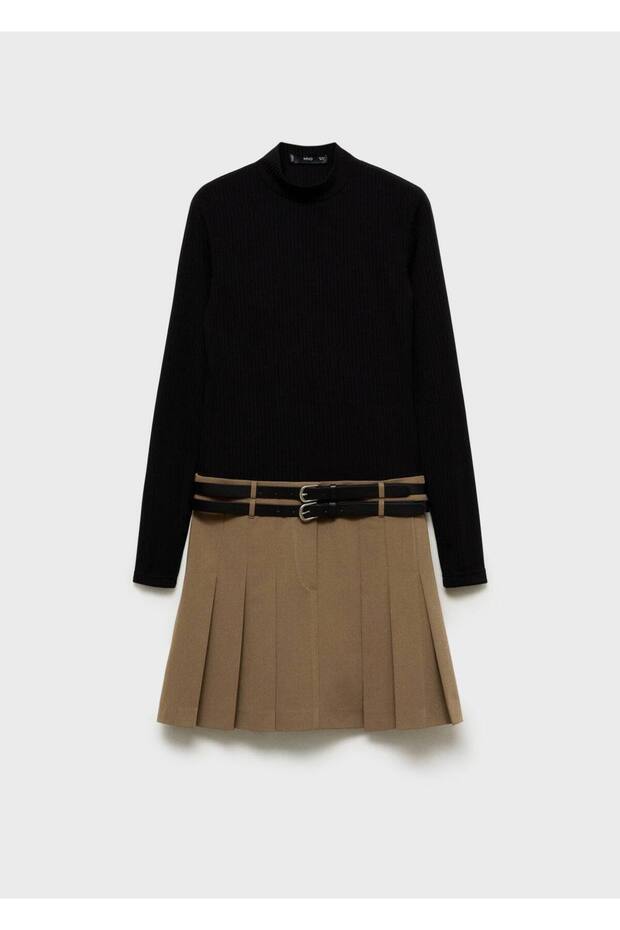 Kombine triko kısa elbise - 3