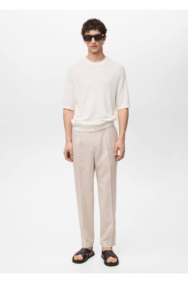 Regular fit keten pantolon - 2