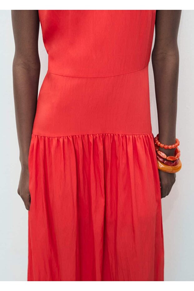 Kombine evaze elbise - 6