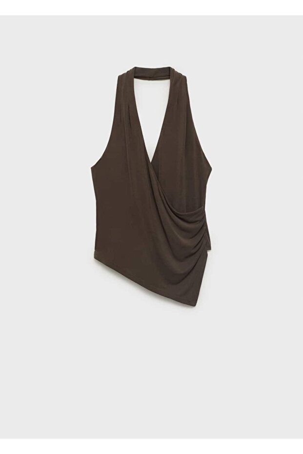 Halter yaka kruvaze bluz - 3