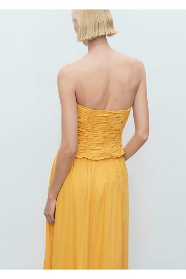 Dantelli straplez bluz - 4