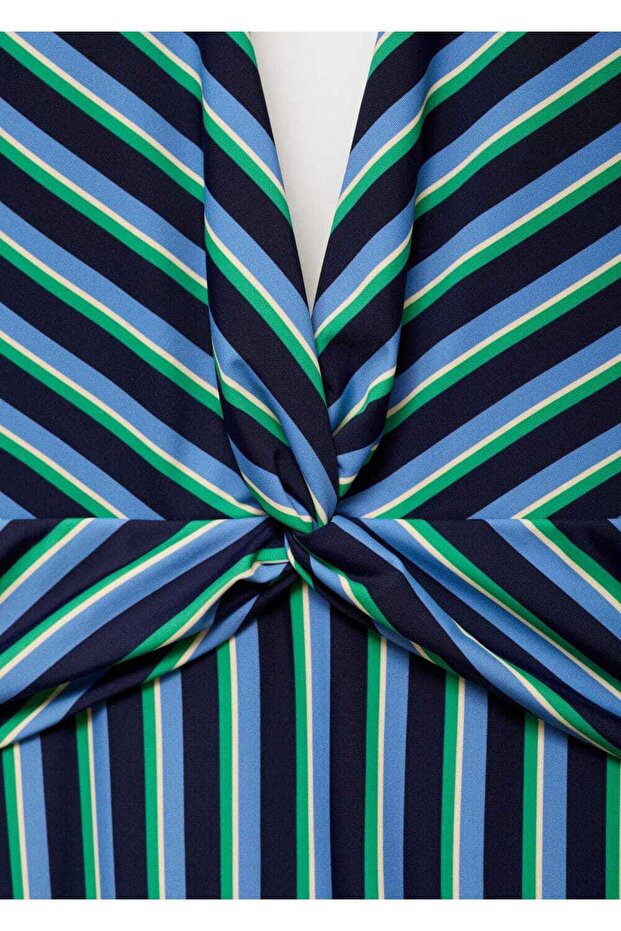 Çizgili halter yaka mayo - 5