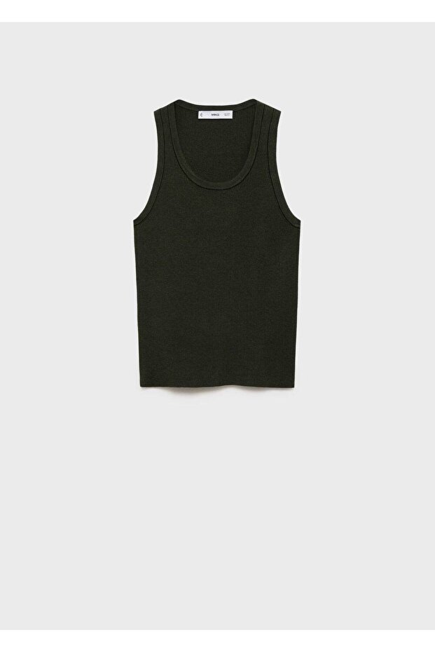 Kontrast süslemeli ribana bluz - 3