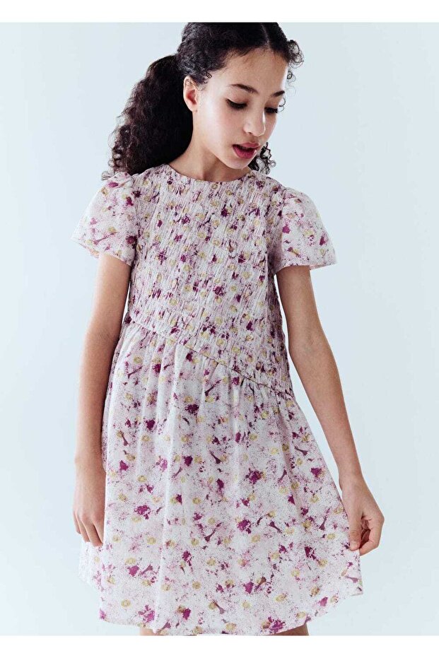 Desenli kısa elbise - 4