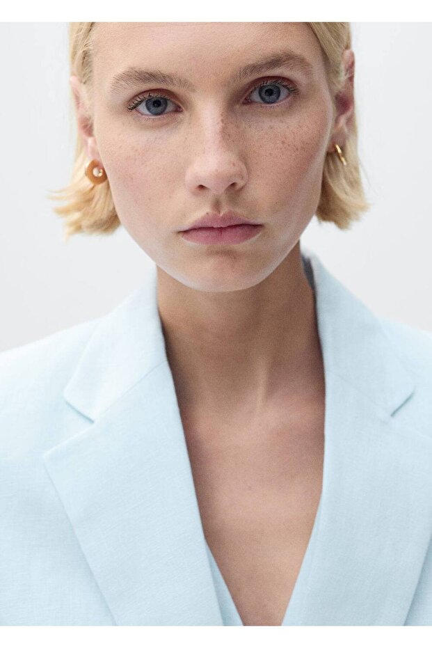 Keten blazer ceket - 7