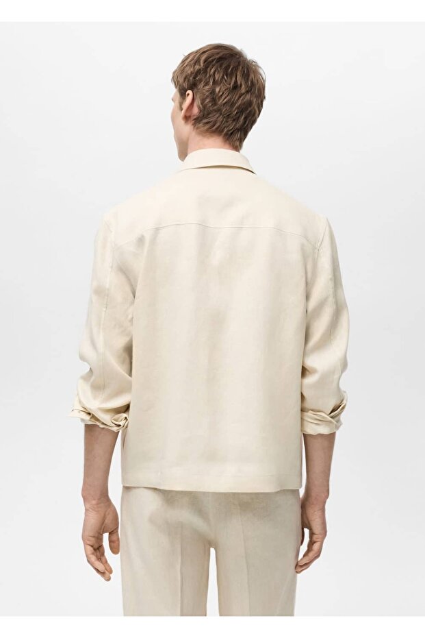 100% Linen Zipper Jacket - 4