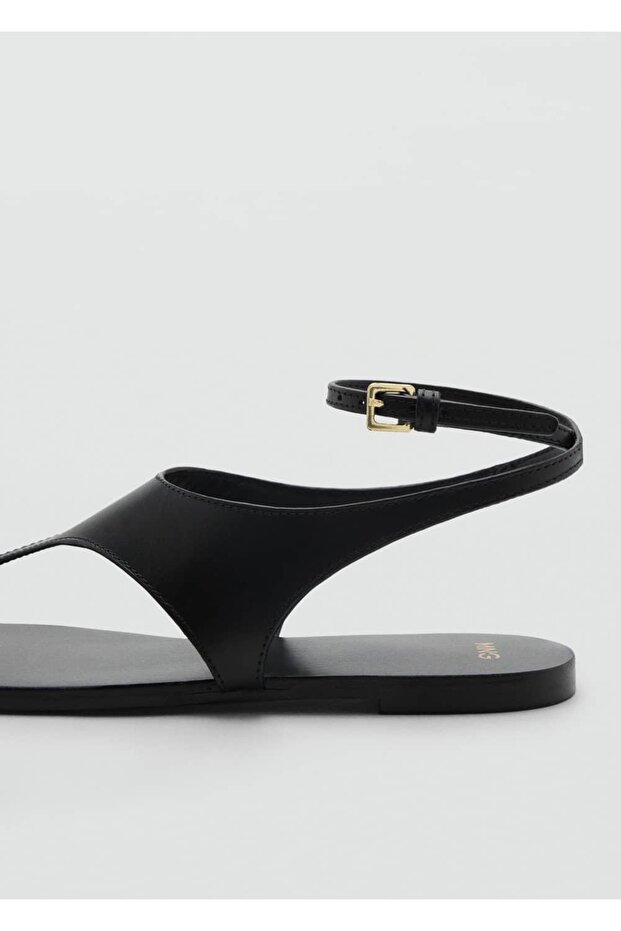 Deri bantlı sandalet - 5