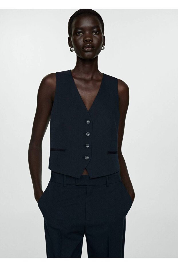 Düğmeli takım yelek - 1