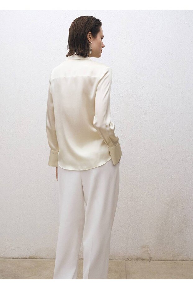 Saten ipek gömlek - 4