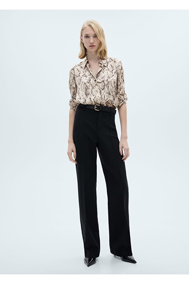 Desenli saten gömlek - 2
