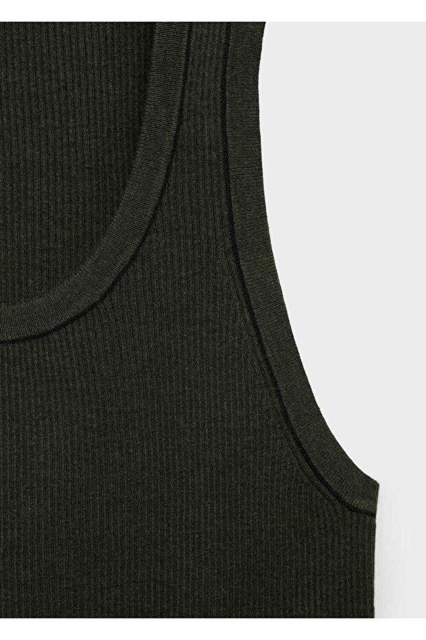 Kontrast süslemeli ribana bluz - 6