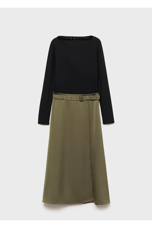 Saten görünümlü elbise - 3