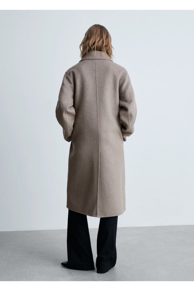 Oversize el yapımı uzun palto - 4