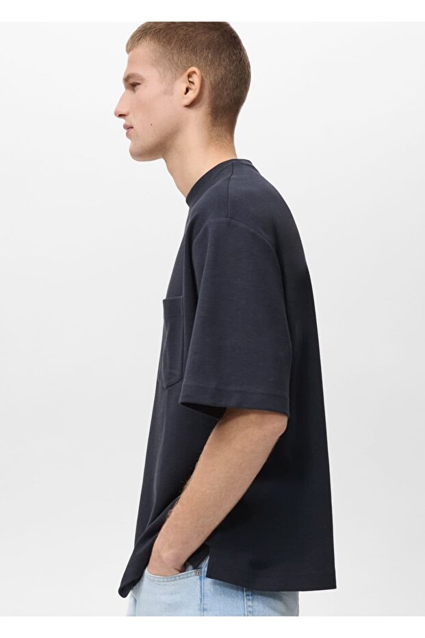 Oversize pamuklu cepli tişört - 5