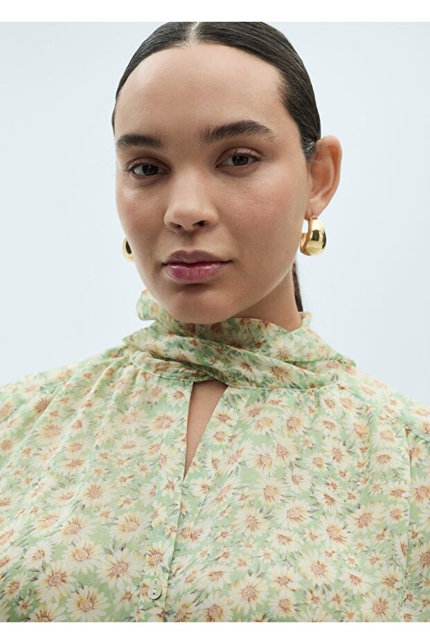 Bluse mit Blumenbündel-Detail - 5