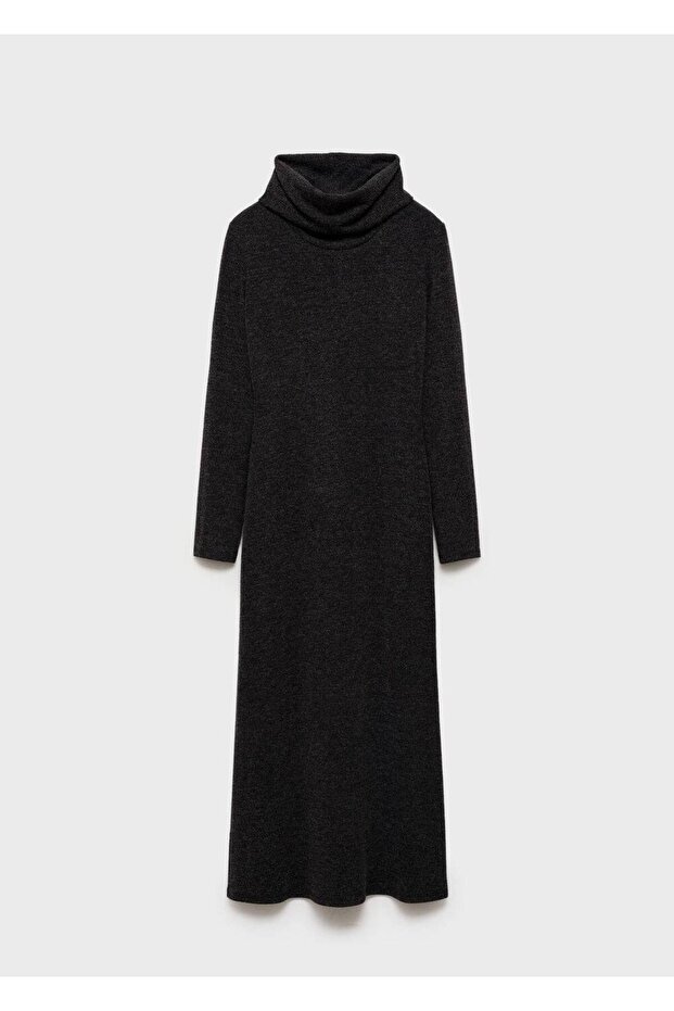 Balıkçı yaka triko elbise - 3