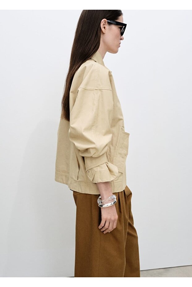 Pamuklu oversize parka - 6