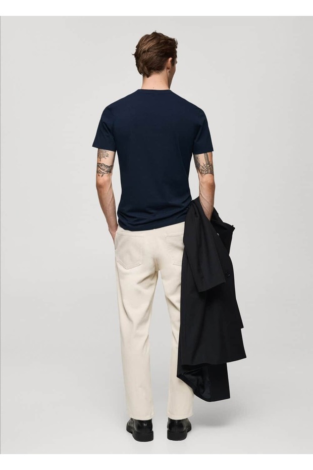 Pamuklu streç tişört - 4