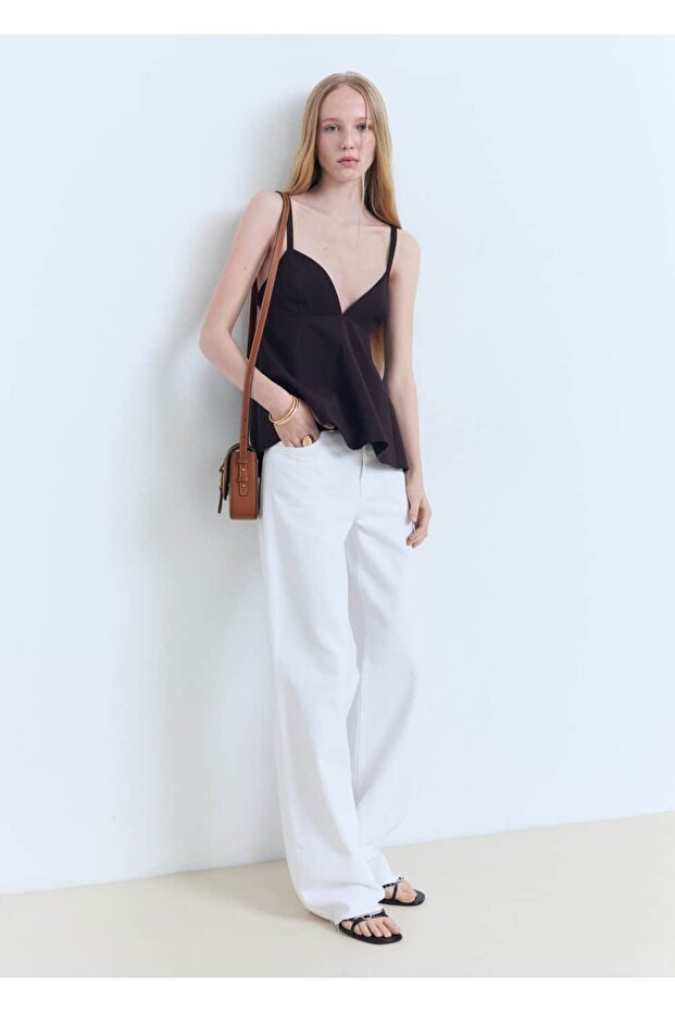 Deri görünümlü tokalı omuz çantası - 6