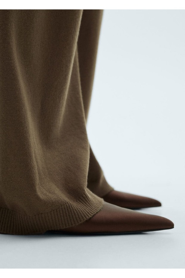 Dünne gestrickte Hose mit weitem Bein - 5