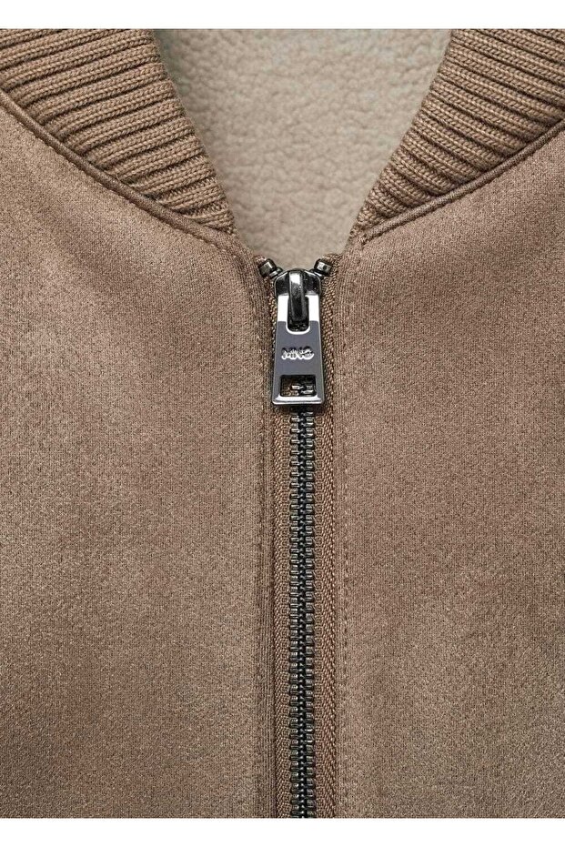Süet görünümlü bomber ceket - 7