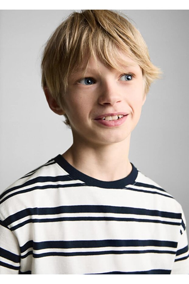 Βαμβακερό ριγέ μπλουζάκι - 5