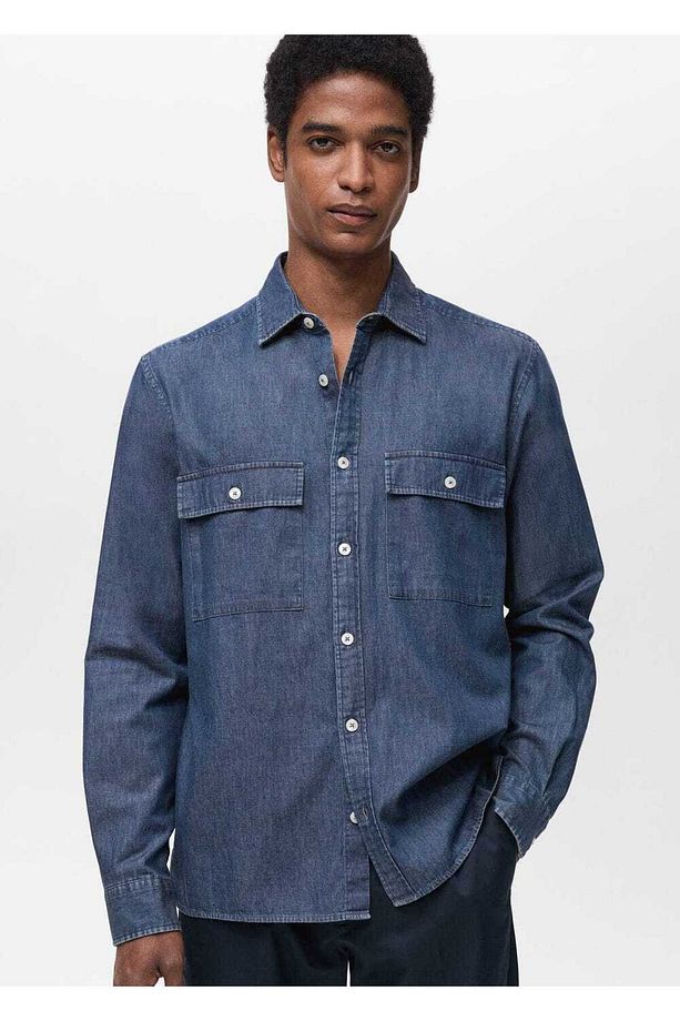 %100 pamuklu chambray gömlek - 1