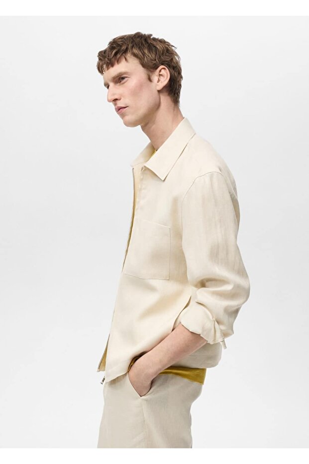 100% Linen Zipper Jacket - 6