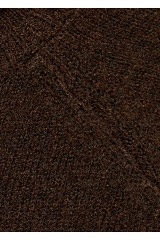 Pamuklu keten yuvarlak yakalı triko kazak - 7